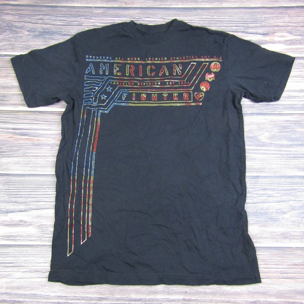 American Fighter Mens Medium Training T Shirt UFC MMA‎ Gym Workout Black